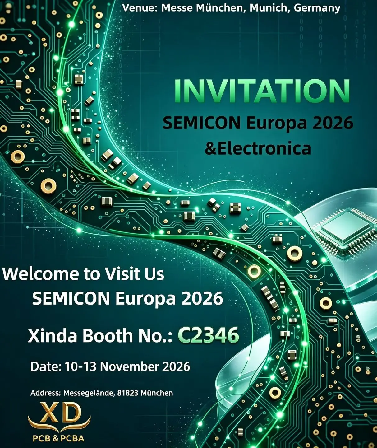 Xingda PCB & PCBA to Exhibit at electronica 2026 in Munich Xingda PCB & PCBA to Exhibit at electronica 2026 in Munich